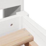 Рамка за легло без матрак, бял, 75x190 см, борово дърво масив