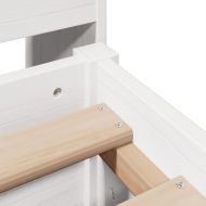 Рамка за легло без матрак, бял, 150x200 см, бор масив