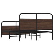 Рамка за легло без матрак 120x200 см кафяв дъб инженерно дърво