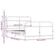 Рамка за легло без матрак 120x200 см кафяв дъб инженерно дърво