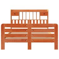 Легло с етажерка за книги, без матрак, 140x190 см, бор масив