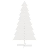 Дървена коледна елха за декорация бял 150 см борово дърво масив