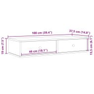 Стенен рафт с чекмеджета 100x37,5x19 см инженерно дърво