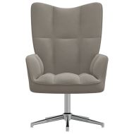 Релакс стол, светлосив, кадифе