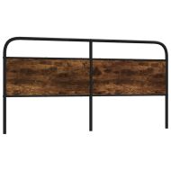 Резервна табла за легло, опушен дъб, 200 см, стомана и инженерно дърво