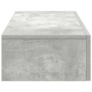 Стенен рафт с чекмеджета бетонно сив 80x33x17см инженерно дърво