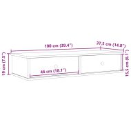 Стенен рафт с чекмеджета 100x37,5x19 см инженерно дърво