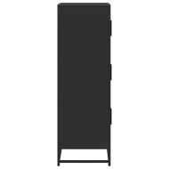 Висок шкаф, черен, 68x35x106,5 см, инженерно дърво и метал