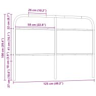 Резервна табла за легло, кафяв дъб, 120 см, стомана и инженерно дърво
