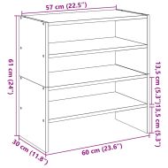 Поставки за обувки, 2 бр, стифируеми, бетонно сив, 60x30x30,5см