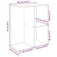 Нощни масички, 2 бр, кафяв дъб, 46,5x29x61 см, инженерно дърво