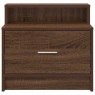 Нощно шкафче с чекмедже, кафяв дъб, 51x31x47 см