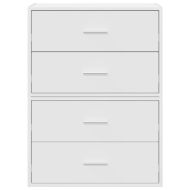 Шкафове с 2 чекмеджета 2 бр бели 60x31x40 см инженерно дърво