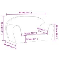 Детско диванче 2-местно, розово, мек плюш
