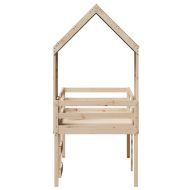 Високо легло с покрив, 80x200 см, борово дърво масив