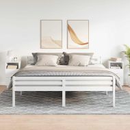 Нощни шкафчета, 2 бр, с 2 чекмеджета, бели, 36x36x68 см