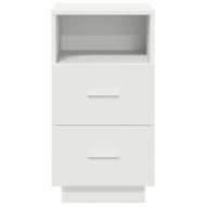 Нощни шкафчета, 2 бр, с 2 чекмеджета, бели, 36x36x68 см
