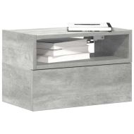 Нощни шкафчета за стенен монтаж 2 бр бетонно сиви 45x26x28,5 см