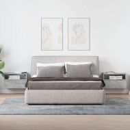 Нощни шкафчета за стенен монтаж 2 бр бетонно сиви 45x26x28,5 см