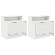Нощни шкафчета с чекмеджета, 2 бр, бели, 51x31x47 см