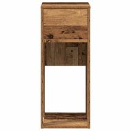 Стойка за компютърна кула с чекмедже старо дърво 30x44x74 см