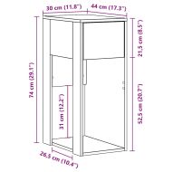 Стойка за компютърна кула с чекмедже старо дърво 30x44x74 см