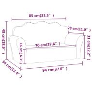 Детско диванче, 2-местно, антрацит, мек плюш