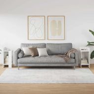 Странични маси с рафт, 2 бр, бели, 25,5x27x60 см