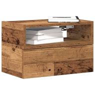 Нощни шкафчета за стенен монтаж, 2 бр, старо дърво 45x26x28,5см