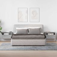 Нощни шкафчета за стенен монтаж, 2 бр, сив сонома, 45x26x28,5см