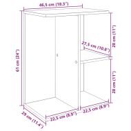 Нощни масички, 2 бр, черни дъб, 46,5x29x61 см, инженерно дърво