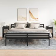 Нощни шкафчета с чекмеджета, 2 бр, черен дъб, 35x34x66,5 см