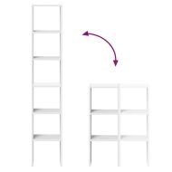 Библиотеки 2 бр стифиращи бели 30x30x80 см инженерно дърво