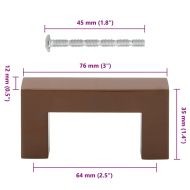 Дръжки за шкафове, 10 бр, бронз, 64 мм, неръждаема стомана