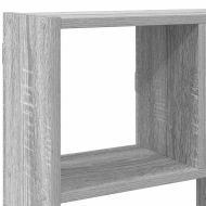 Стенен кубичен рафт, 12 отделения, сив сонома, инженерно дърво