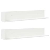 Стенни рафтове, 2 бр, бели, 100x16,5x16,5 см, инженерно дърво