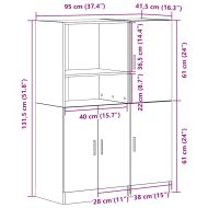 Комплект кухненски шкафове 2 части сонома дъб инженерно дърво