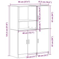 Комплект кухненски шкафове от 2 части, черен, инженерно дърво