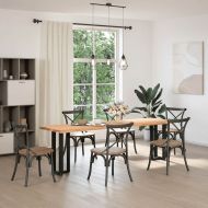 Крака за конзолна маса, Т-образни, 2 бр., черни, 25x28x(72-73) см, стомана