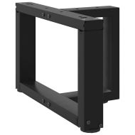 Крака за масичка за кафе, Т-образни, 2 бр., черни, 40x25x(30-31) см, стомана