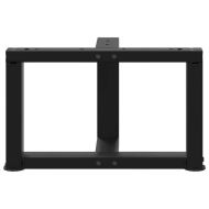 Крака за масичка за кафе, Т-образни, 2 бр., черни, 40x25x(30-31) см, стомана