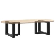 Крака за масичка за кафе, Т-образни, 2 бр., черни, 40x25x(30-31) см, стомана