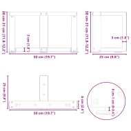 Крака за масичка за кафе, Т-образни, 2 бр., антрацит, 50x25x(30-31) см, стомана