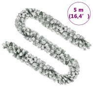 Коледен гирлянд със сняг, зелен, 5 м, PVC