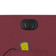 Електрически изправящ масажен реклайнер виненочервен текстил