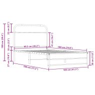 Рамка за легло без матрак 100x190 см опушен дъб инженерно дърво