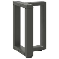 Крака за масичка за кафе, Т-образни, 2 бр., антрацит, 28x25x(42-43) см, стомана