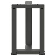 Крака за масичка за кафе, Т-образни, 2 бр., антрацит, 28x25x(42-43) см, стомана