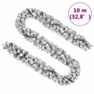 Коледен гирлянд със сняг, зелен, 10 м, PVC