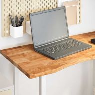 Плот за бюро, светлокафяв, 100x50x2,5см, дъб масив, правоъгълна